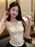 White Lettuce Edge Sleeveless Top | Asa - BabyMonster