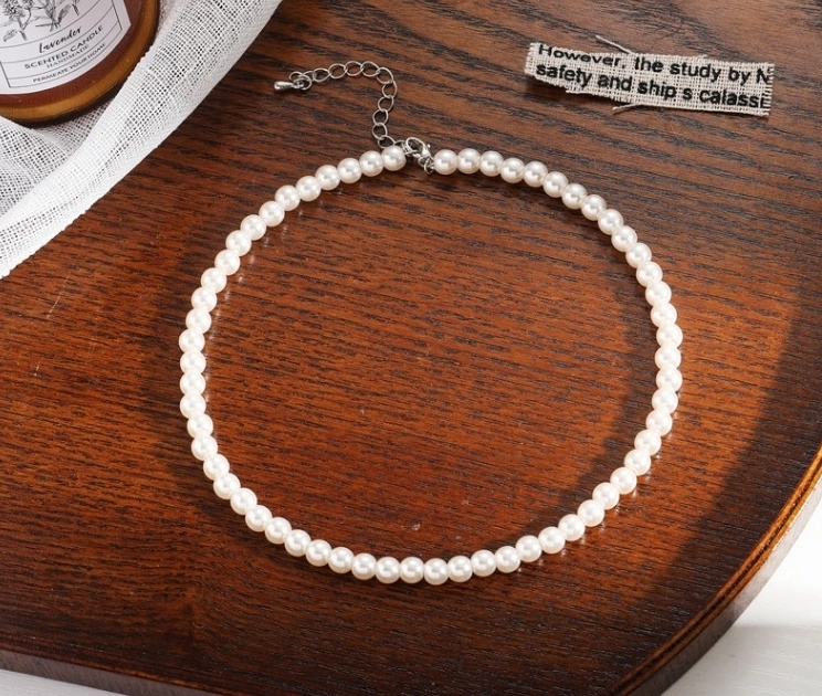 ◆ITZAVIBE◆ iac21007chain white pearl choker i-ac21-007 Pearl Choker Necklace