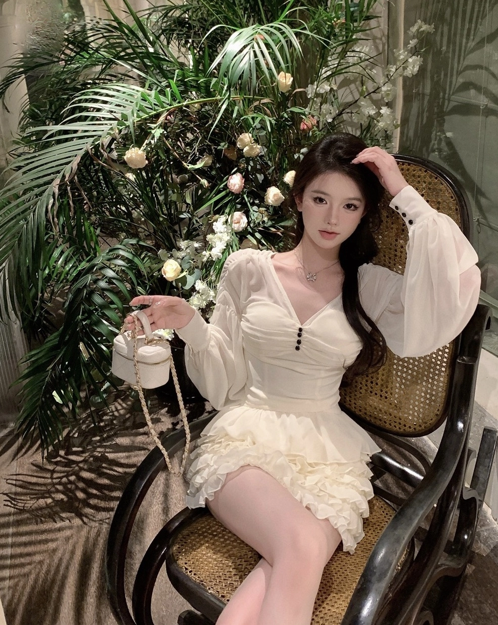 トップス Nui muguet ripple sheer peplum blouse Nui様専用 muguet ripple sheer peplum blouse - メルカリ