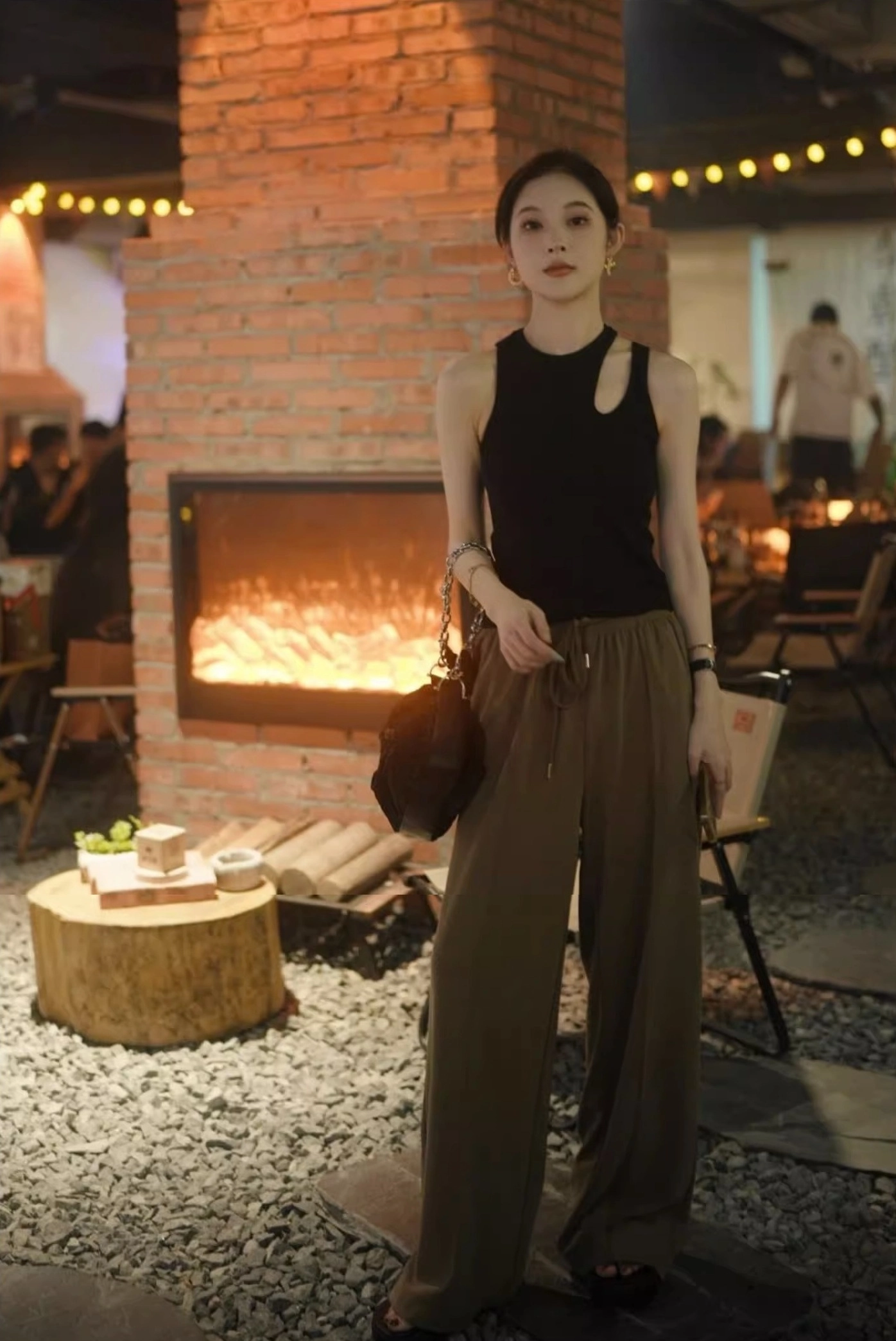 Black Asymmetrical Straps Top | Felix - Stray Kids - Fashion Chingu