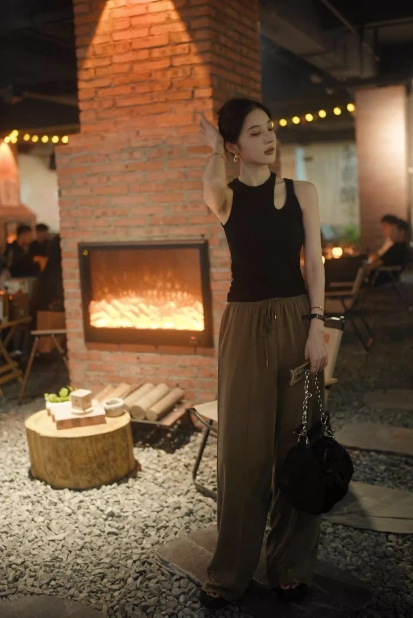 Black Asymmetrical Straps Top | Felix - Stray Kids - Fashion Chingu