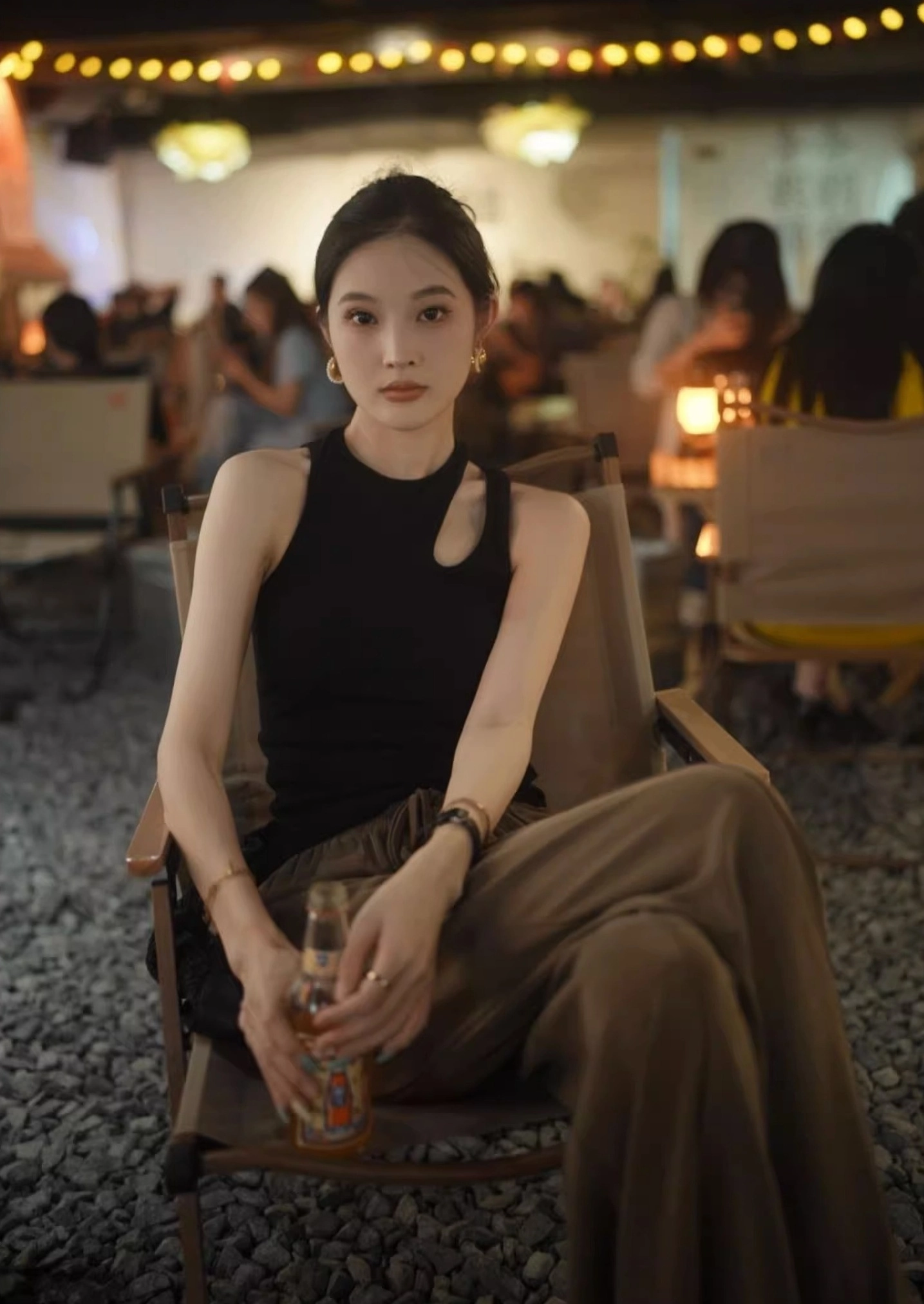 Black Asymmetrical Straps Top | Felix - Stray Kids - Fashion Chingu