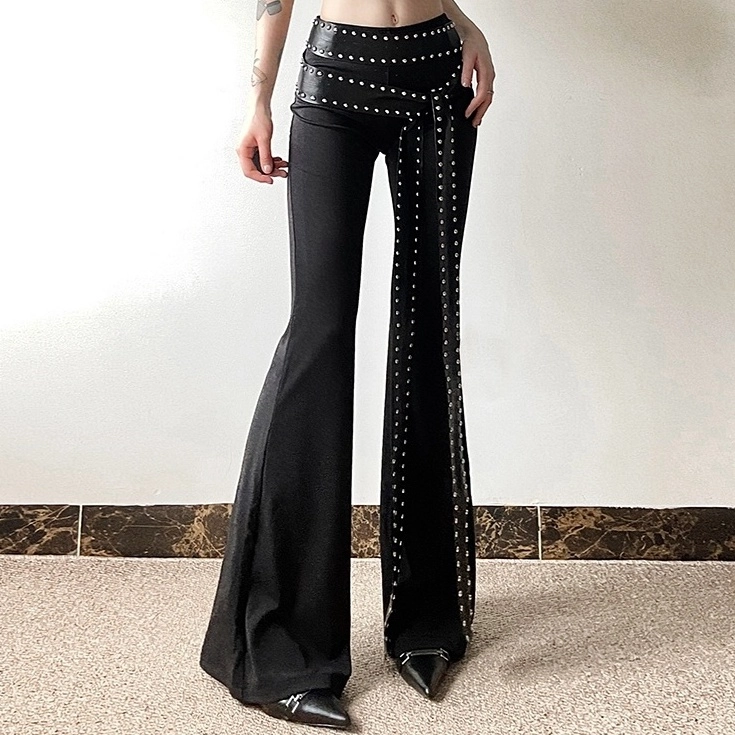 パンツ ASCLO H Belt Flare Slacks (3color) KIC_156-4586-00567-900_model2.