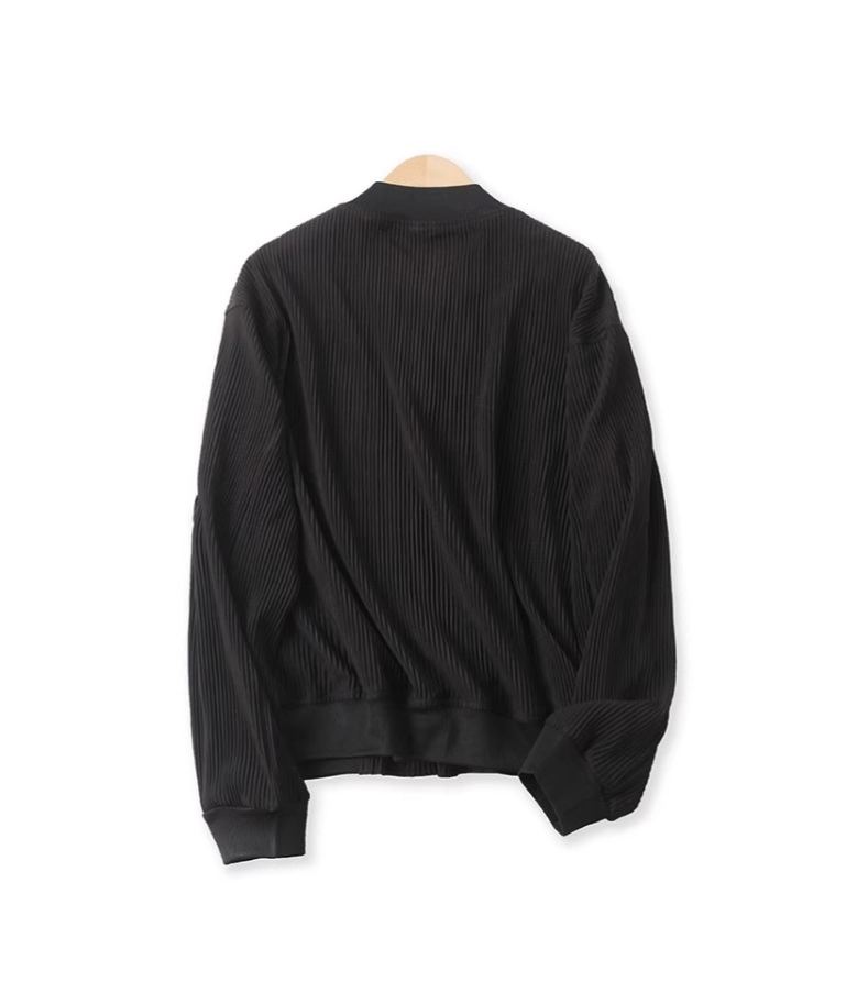 ジャケット・アウター chan Black Ribbed Bomber Jacket | Bang Chan - Stray Kids