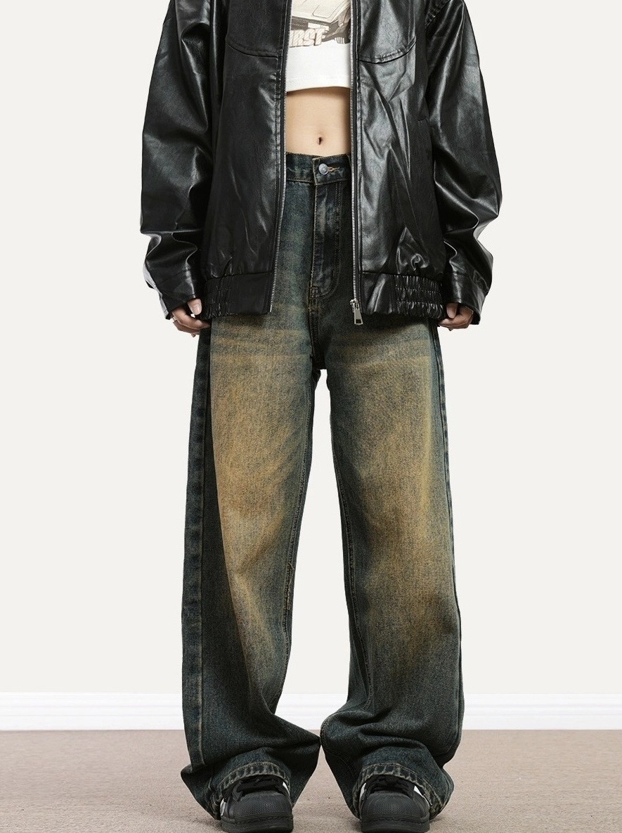 Black Vintage Washed Jeans | Winter - Aespa - Fashion Chingu