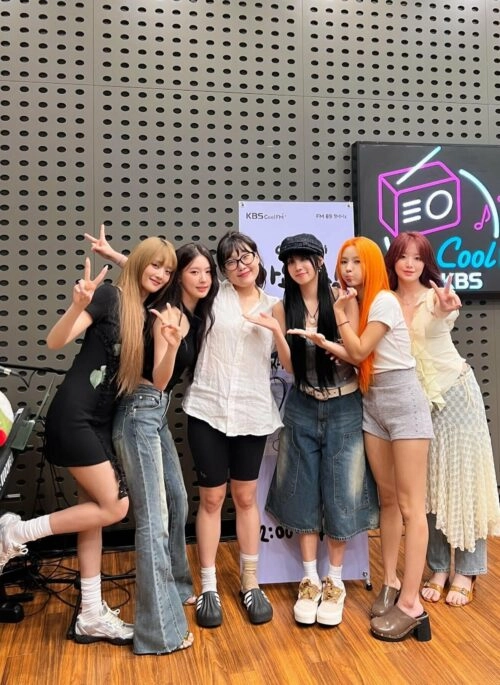Blue Denim Patched Wide Leg Shorts | Yuqi – (G)I-DLE