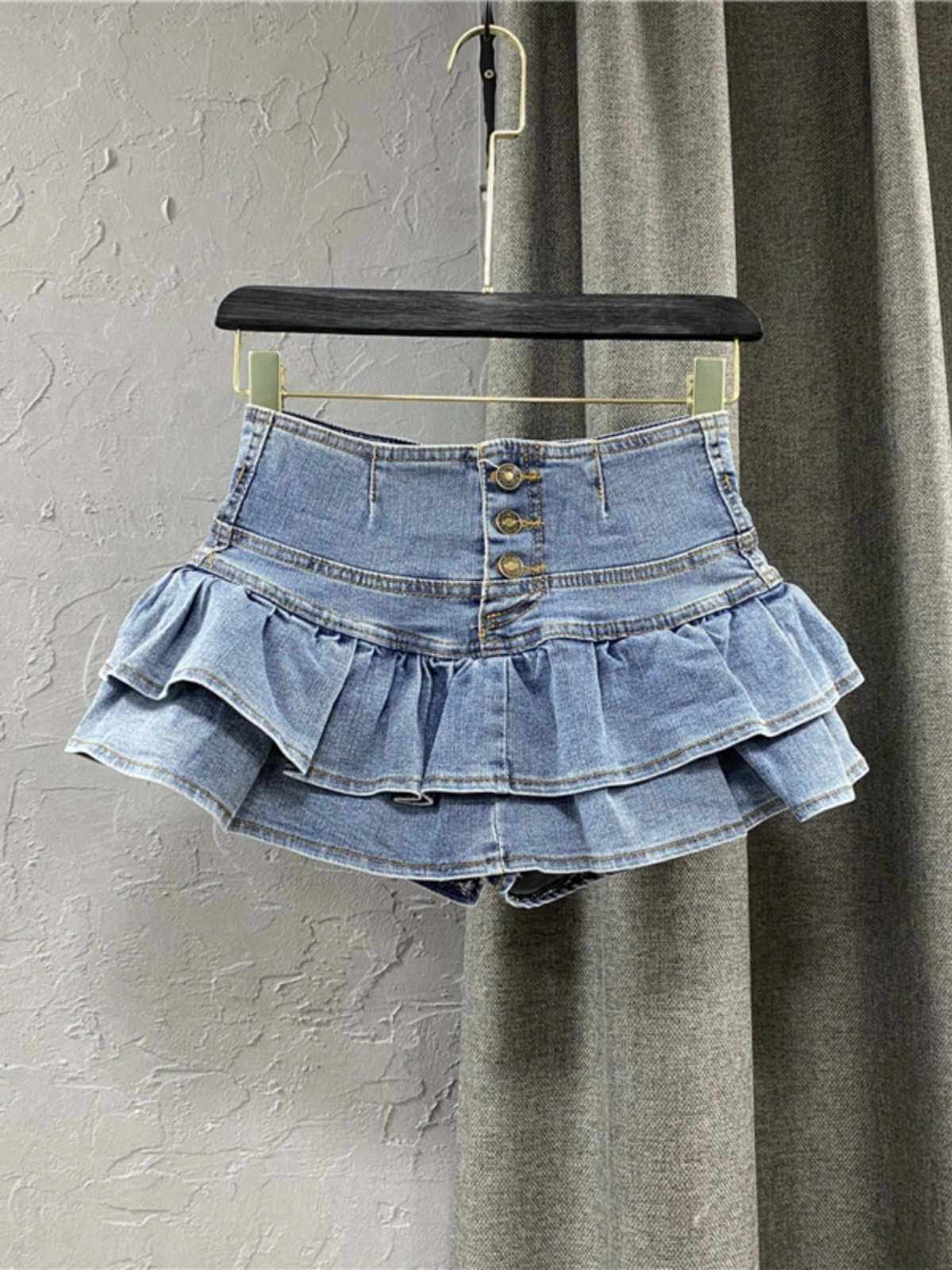 Blue Denim Ruffled Skort | Handong - Dreamcatcher - Fashion