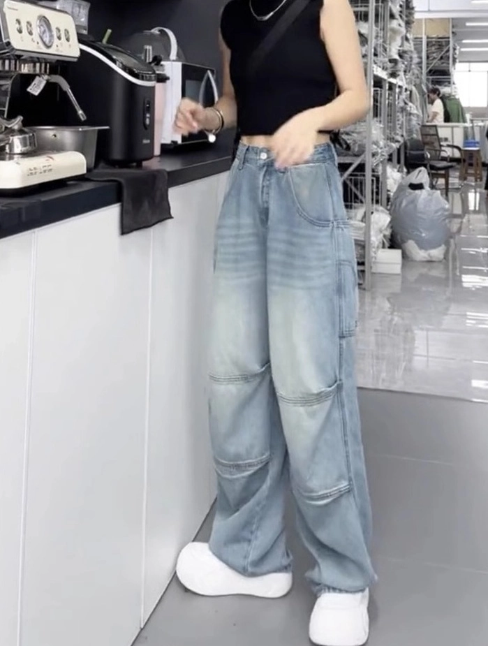 Blue Segmented Washed Jeans | JiU - Dreamcatcher - Fashion