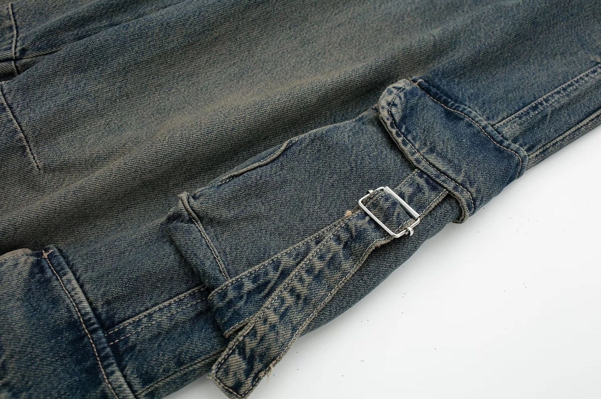 Blue Washed Denim Cargo Pants | Chiquita - BabyMonster