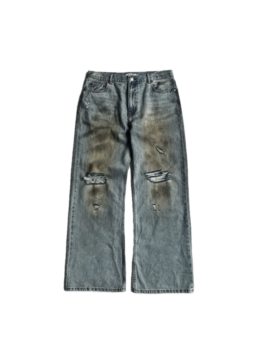 Blue Worn-Out Denim Jeans | Jimin - BTS - Fashion Chingu