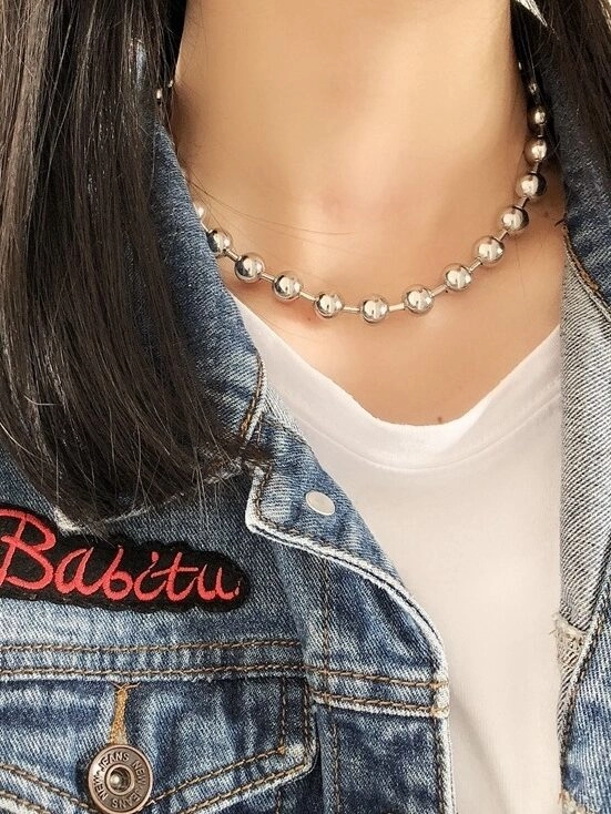 韓国発【TATIANA】(Silver925) Beads Ribbon Necklace 韓国発【TATIANA】(Silver925) Beads Ribbon Necklace TATIANA