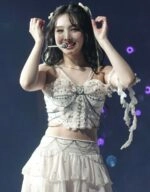 White Embellished Lace Top And Skirt Set | Nayeon - Twice