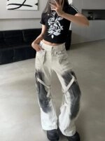 ☆BLACKPINK ジス着用/Bleach Flared Denim Pants/PLAC☆ ☆BLACKPINK ジス着用/Bleach Flared Denim Pants/PLAC☆