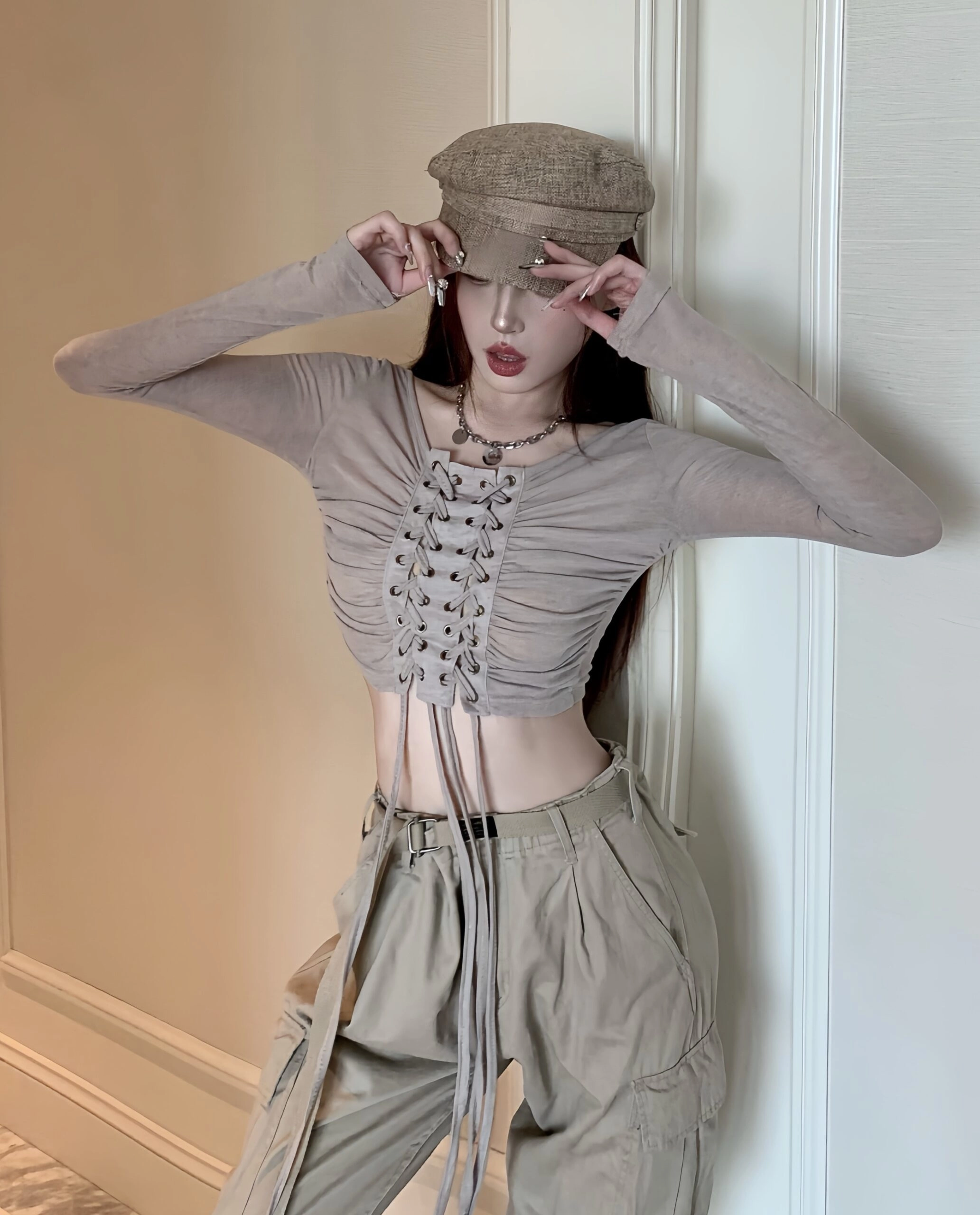 トップス heangnae KISHIMEN TOPS / Beige HAENGNAE】KISHIMEN CROPPED TOP (WHITE) / 【CFCL】 POTTERY