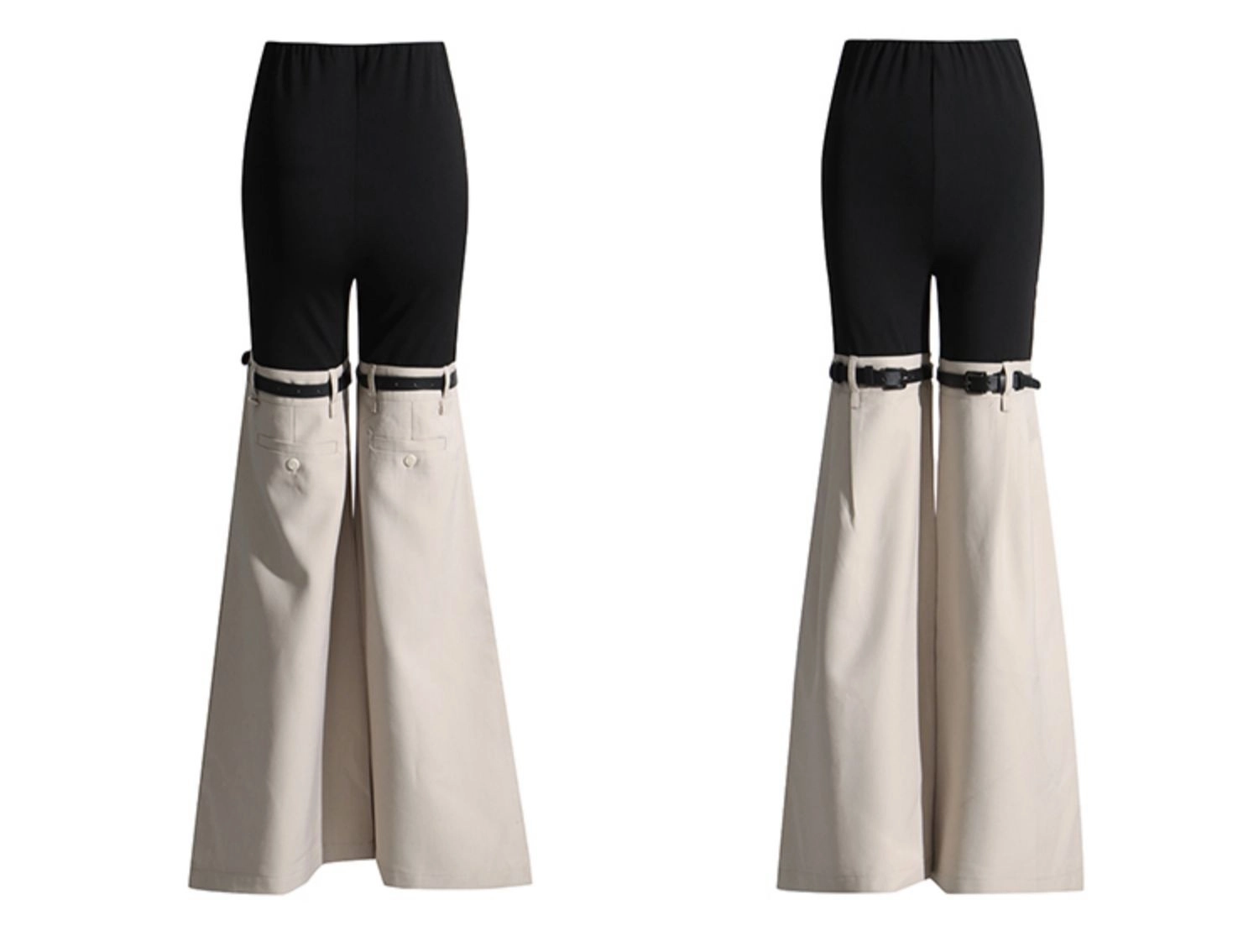 Black And White Dual Tone Pants | Rami - Baby Monster - Fashion Chingu