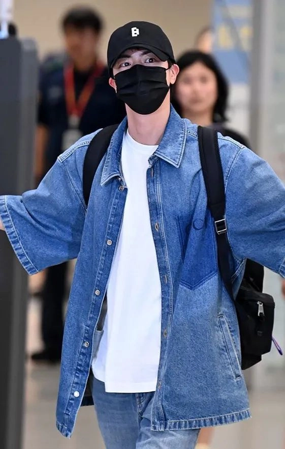 Blue Fade Pocket Denim Shirt | Jin - BTS - Fashion Chingu