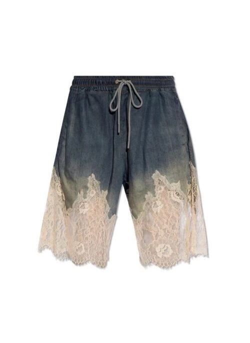 Blue Loose Denim Lace Shorts | Seeun - STAYC - Fashion Chingu