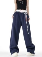 【attends.】 BLACKPINK ジェニー着用★Navy Basic Sweat pants Blue Layered Style Laced Sweatpants | Jennie - BlackPink