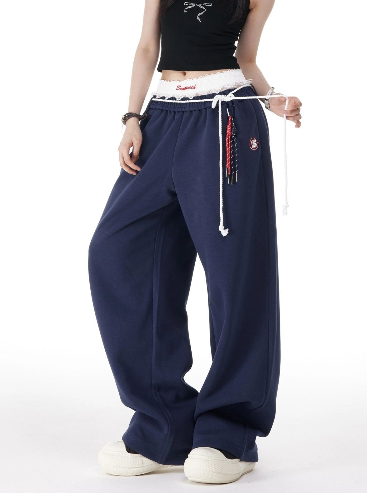大人気【attends】Basic Sweat pants ★BLACKPINK ジェニー着用 blackpink ジェニ着用 attends スウェットパンツ ネイビー