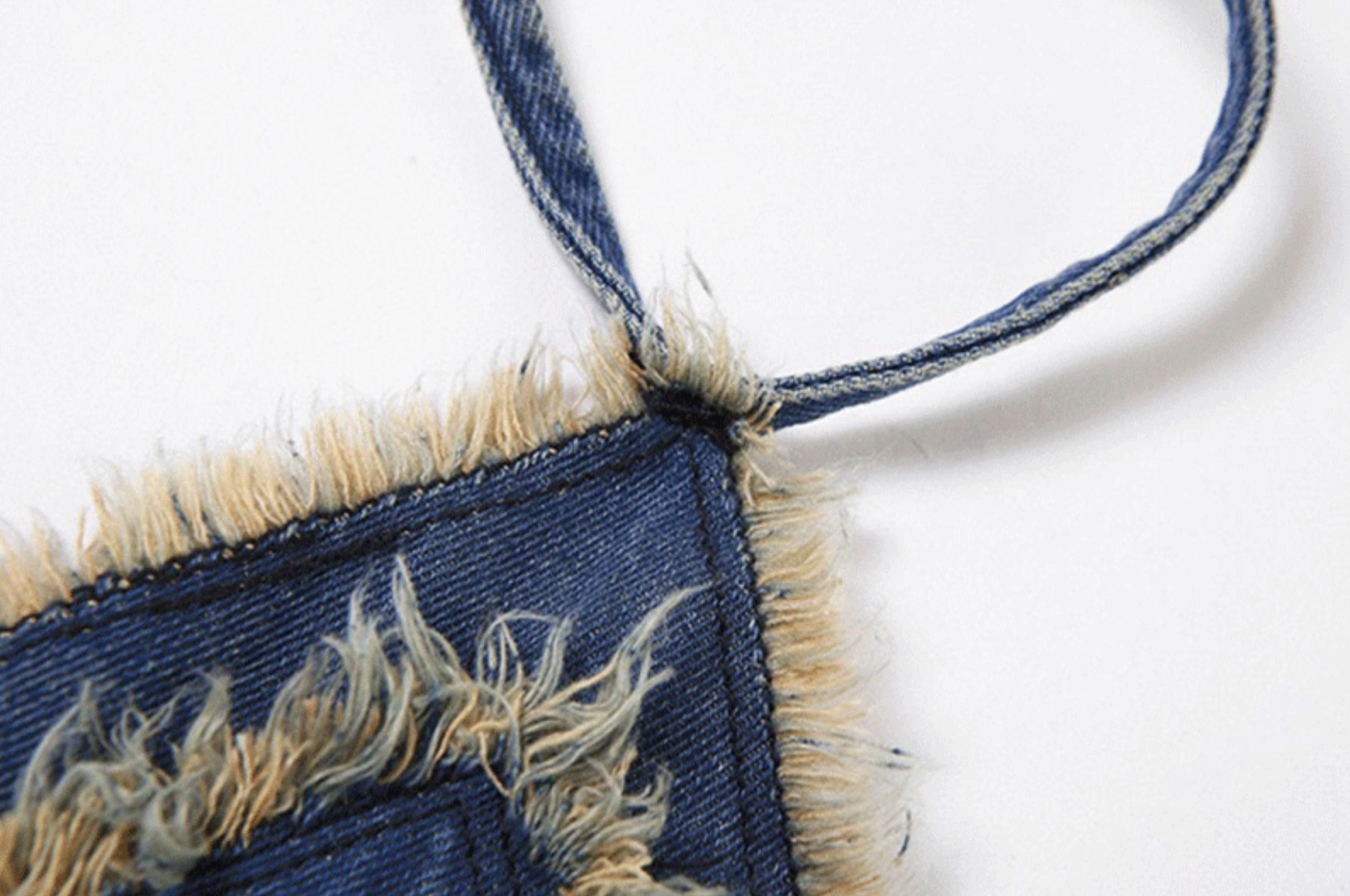 aespa着用ブランド la lune ジーンズ Blue Layered Tasselled Stars Denim Top | Ningning - Aespa