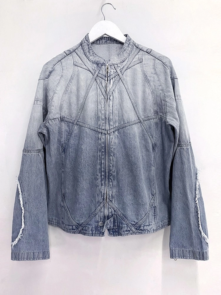 Grey Faded Panelled Jacket | Jennie - BlackPink - Fashion Chingu