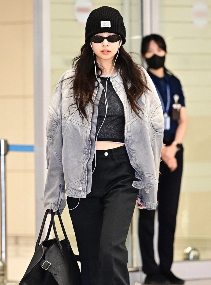 Grey Faded Panelled Jacket | Jennie - BlackPink - Fashion Chingu