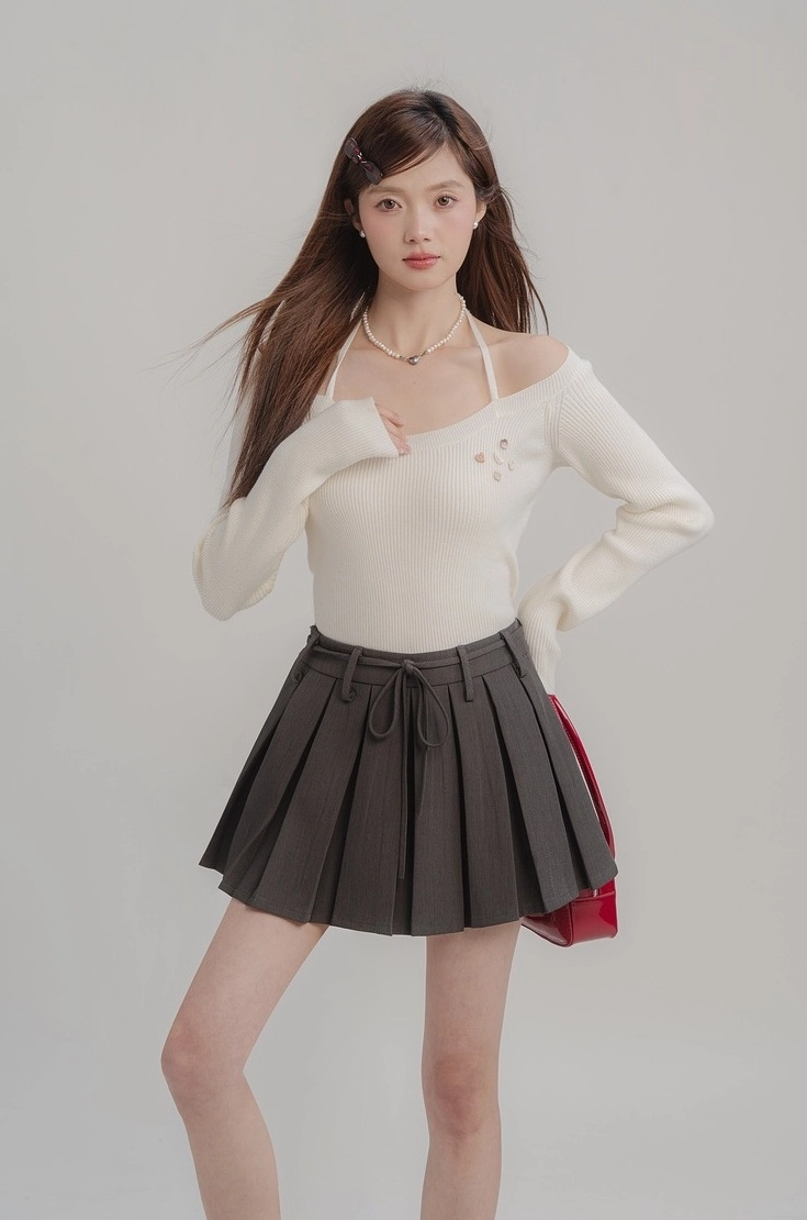 ★ MISEKI SEOUL★ Waist pocket bag mini skirt LIGHT GREY MS Bun Pocket Mini Skirt Grey - CORCA | 60% - Asian Fashion