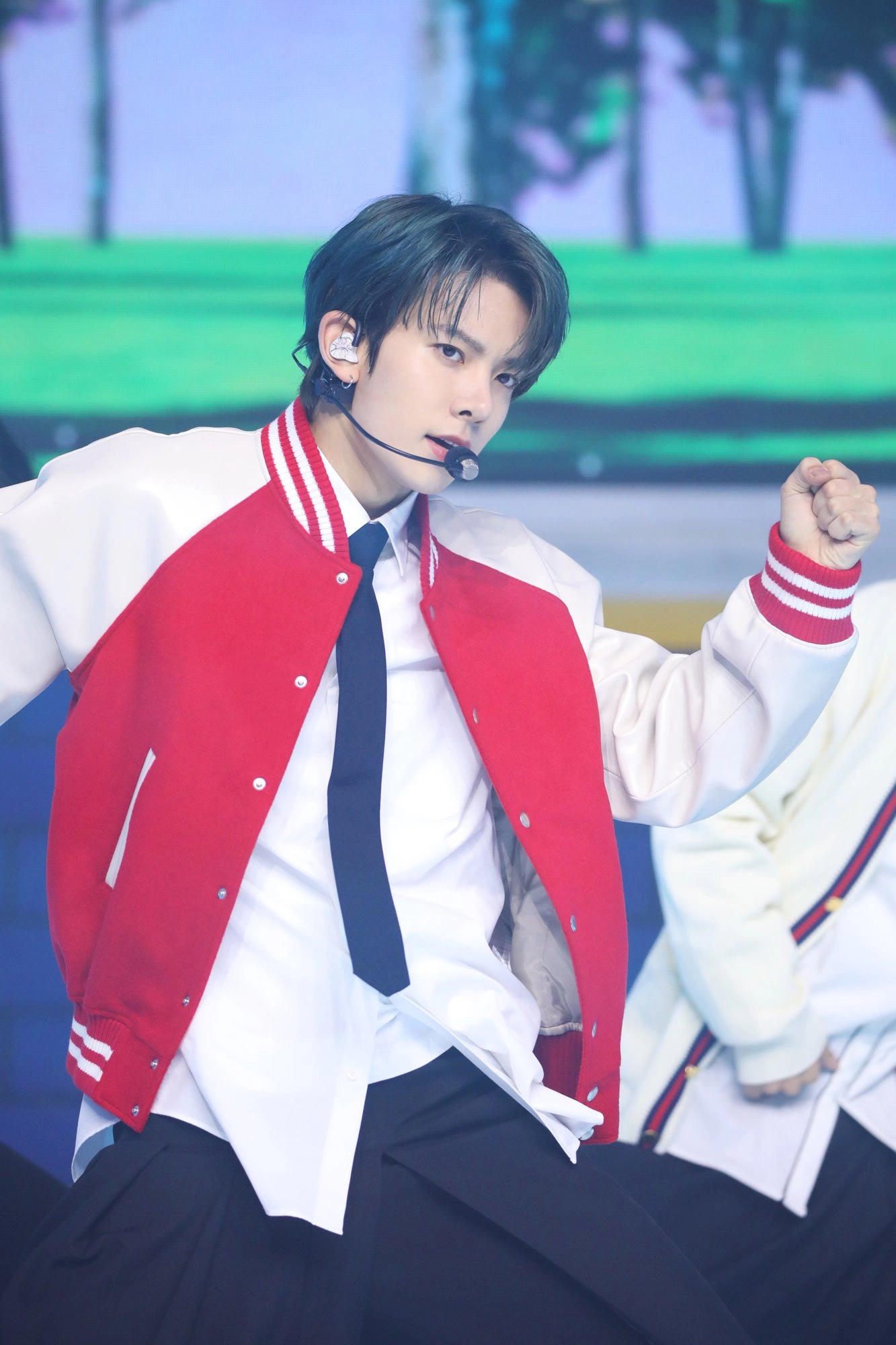 Red Oversized Varsity Jacket Heeseung Enhypen Fashion Chingu
