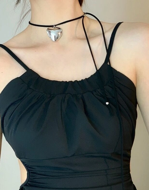 Silver Metal Heart Necklace | Lisa - BlackPink - Fashion Chingu