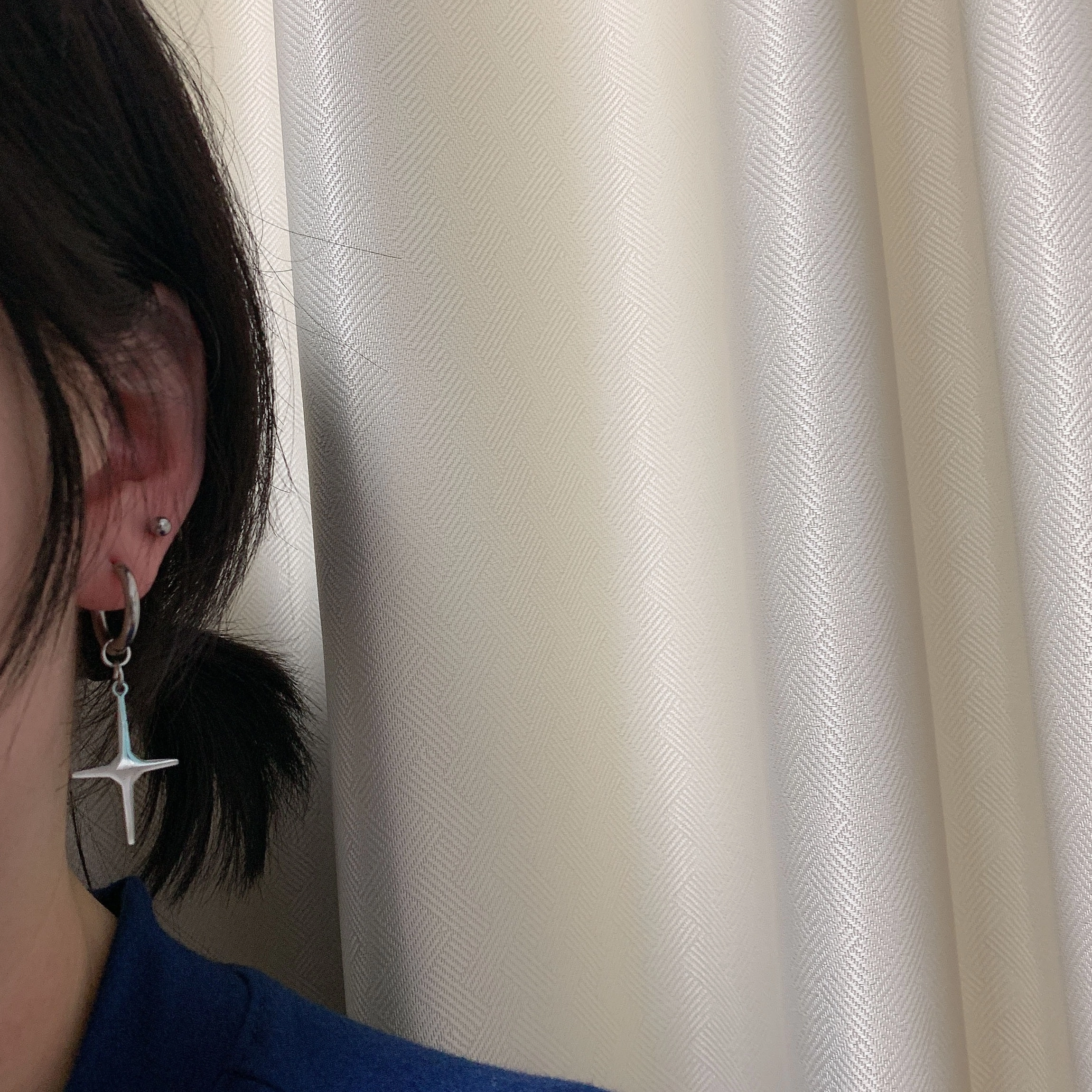Silver Spark Loop Earrings | Hyunjin - Stray Kids - Fashion