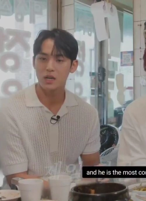 White Knitted Polo Shirt | Mingyu – Seventeen