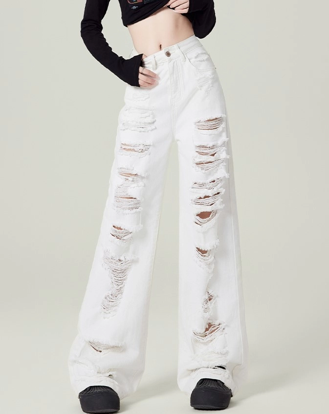 HYKE/wide leg jeans/ホワイト 318 Styled Shaping Wide Leg Women's Jeans - White | Levi's® US