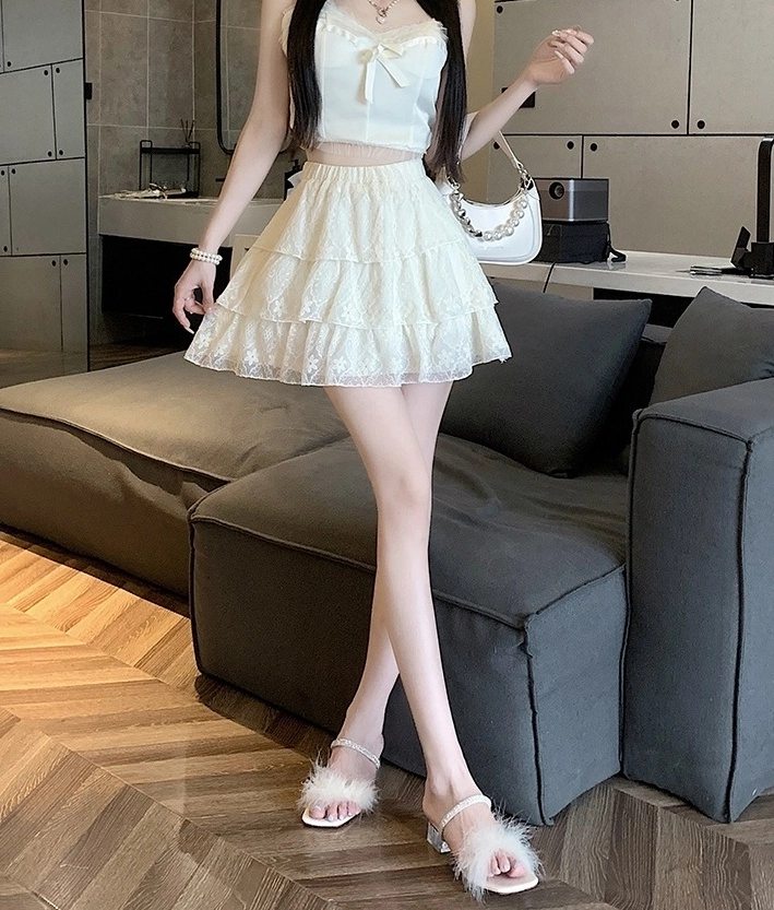 White Tiered Lace Skirt | Winter - Aespa - Fashion Chingu
