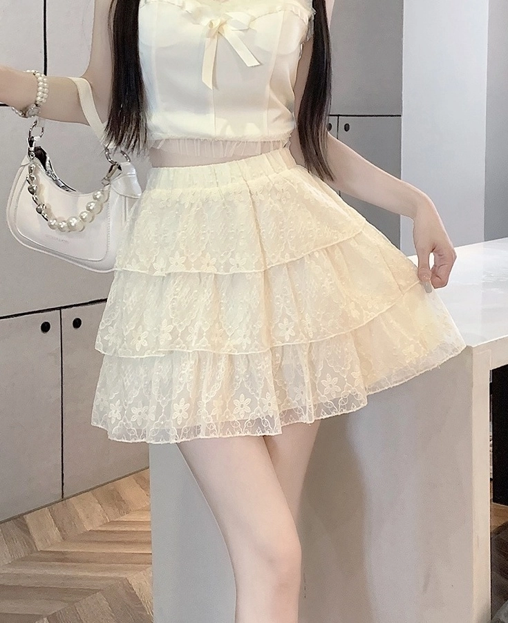 ★YOUHEE★ FLOWER PATTERN LAYERD SKIRT PANTS WHITE YHPTEC004 Shop Charming White Cotton Shirred Tiered Maxi Skirt | Flo
