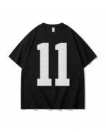 Black Casual Number 11 Printed T-Shirt | Felix - Stray Kids