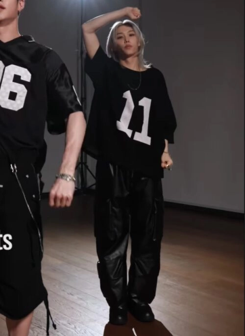 Black Faux Leather Multi-Pocket Pants | Felix - Stray Kids