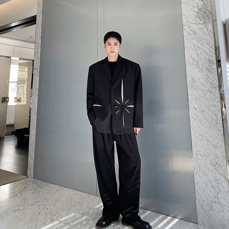Black Starburst Detail Suit Jacket | June - iKON - Fashion