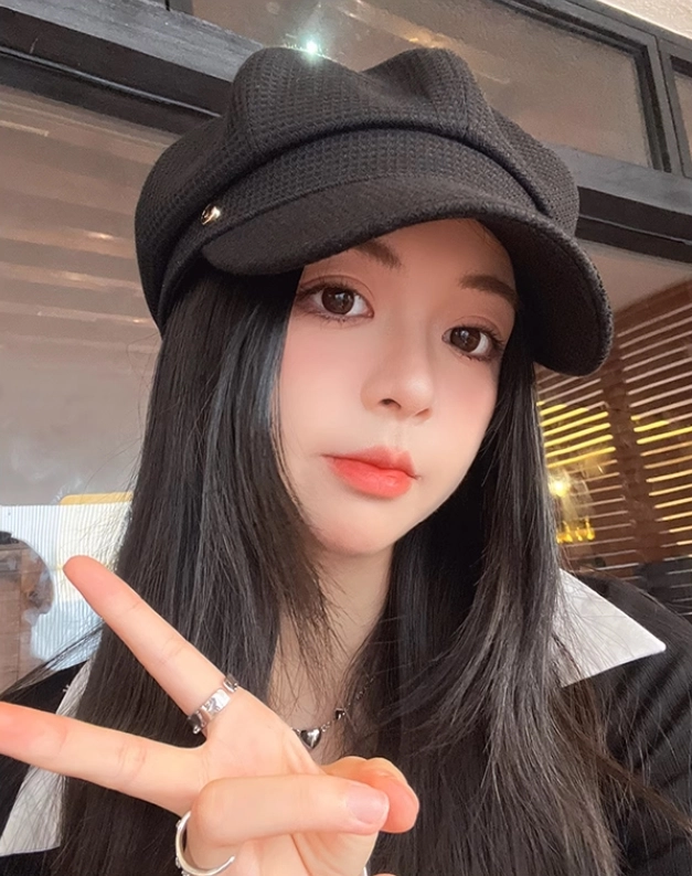 Black Textured Newsboy Cap | Felix - Stray Kids - Fashion Chingu