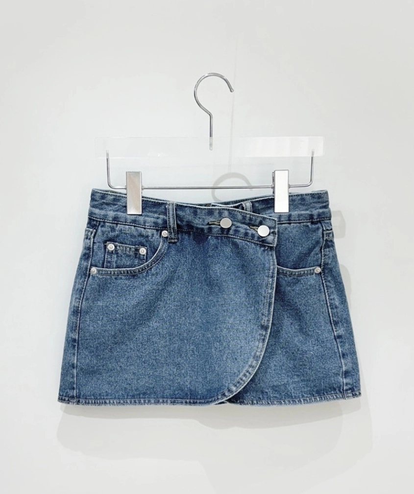 Blue Denim Wrap Mini Skirt | Lisa - BlackPink - Fashion Chingu