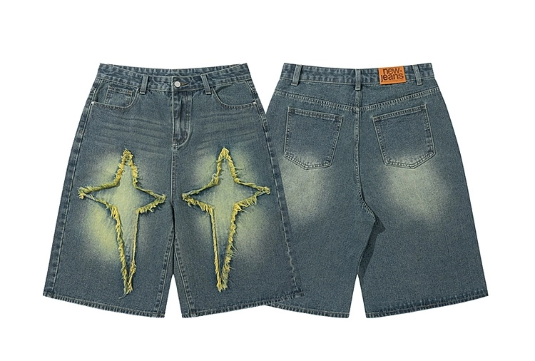 OPENYY◆JEAN EFFECT JERSEY SHORTS ジーンズプリント 韓国人気 セール】OPEN YY/オープンワイワイ/JEAN EFFECT JERSEY SHORTS