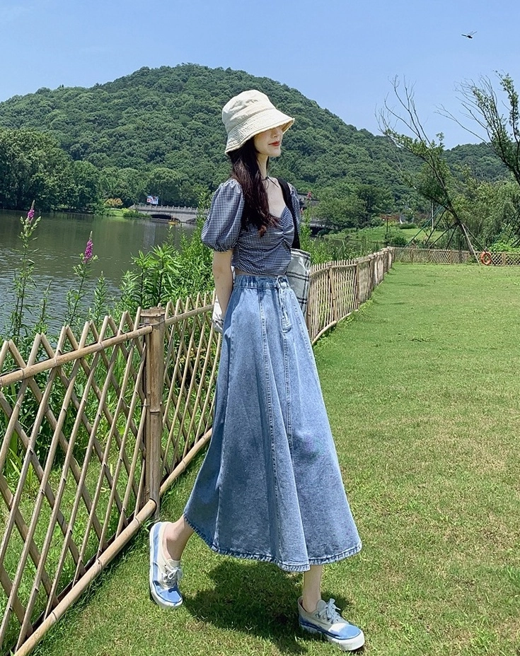 【suzen】Lujen Shirring Banding Skirt JStyle D'on New Nylon Shirring Banded Skirt | KOODING