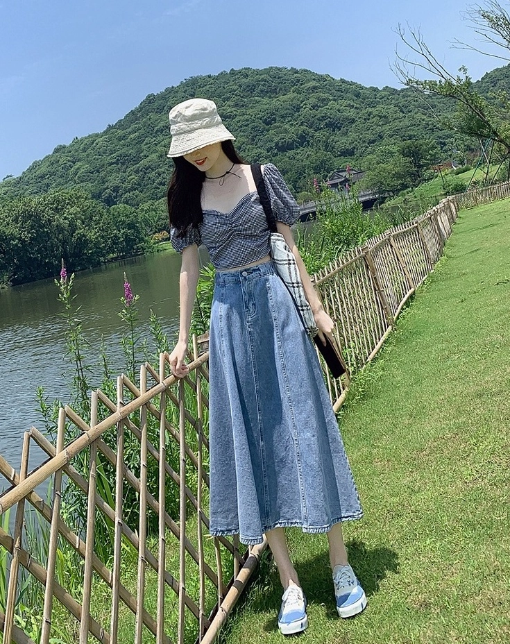 【suzen】Lujen Shirring Banding Skirt JStyle D'on New Nylon Shirring Banded Skirt | KOODING