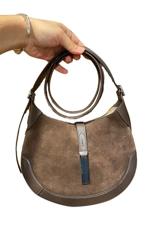 Brown Faux Leather Saddle Shoulder Bag | Winter - Aespa