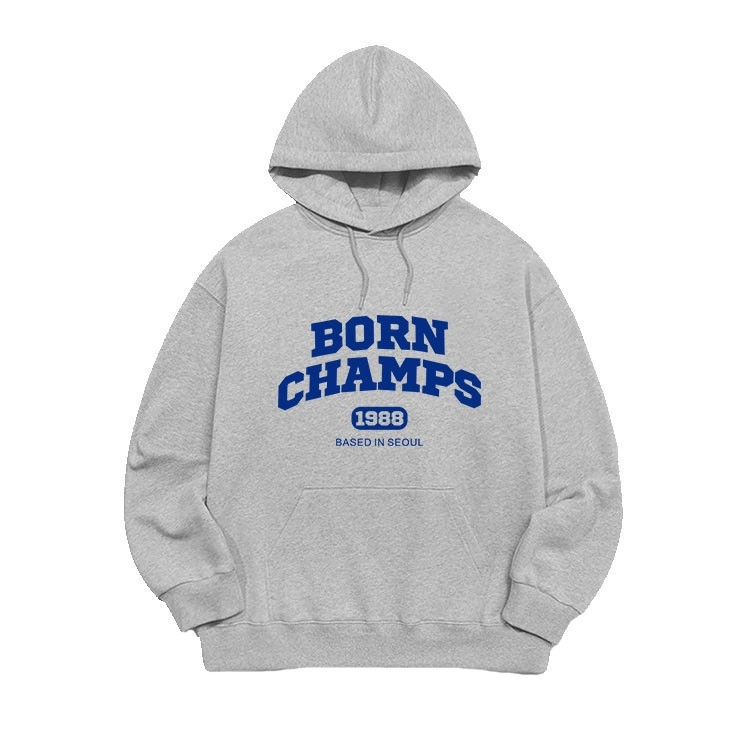 ☆韓国☆[BORN CHAMPS]CHMPS EXCLUSIVE Over-fit Hood T 6C S-XL Grey 1988 Born Champs Hoodie | Seungmin - Stray Kids