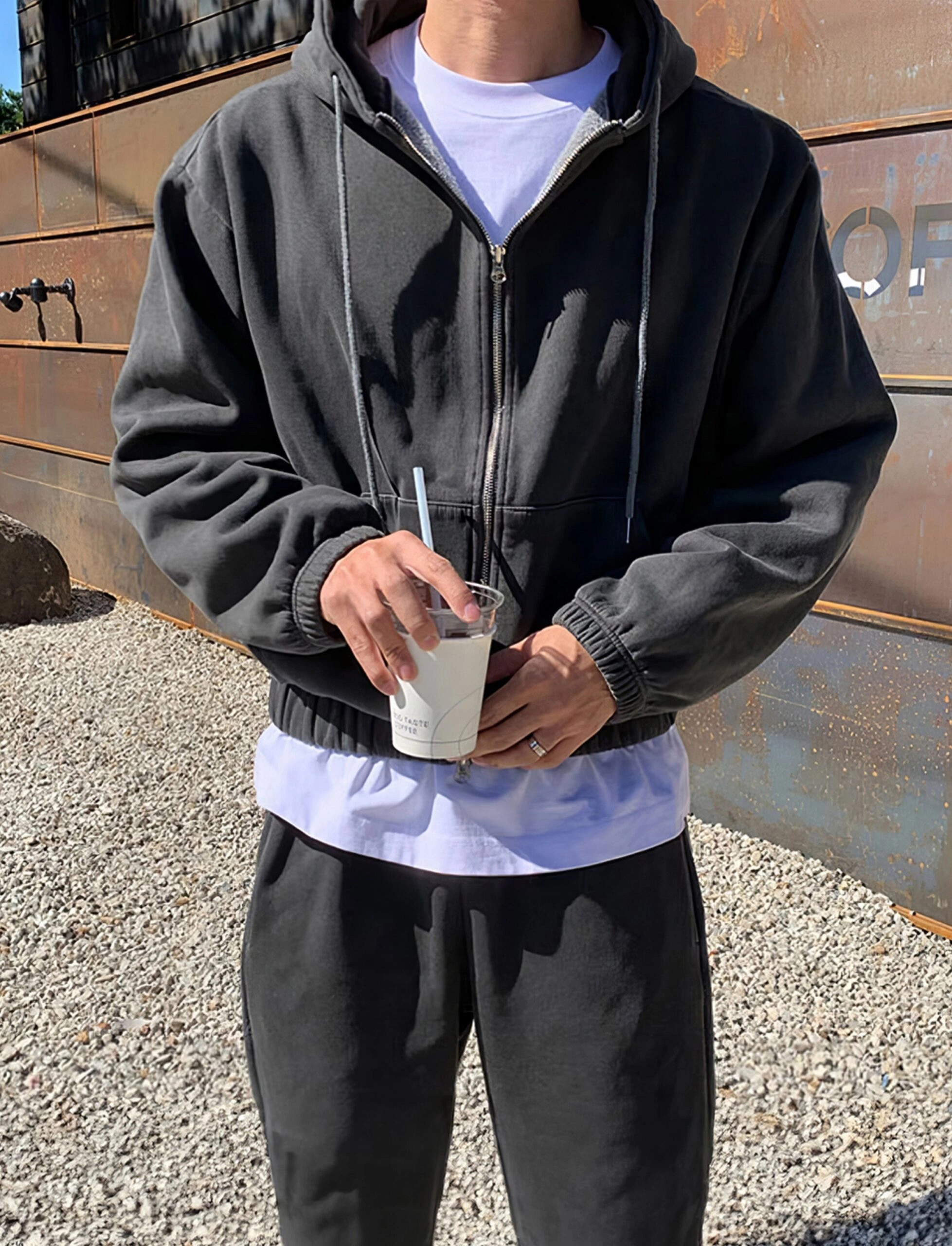 Grey Hooded Oversized Jacket | Choi Seung Hyo - Love Next