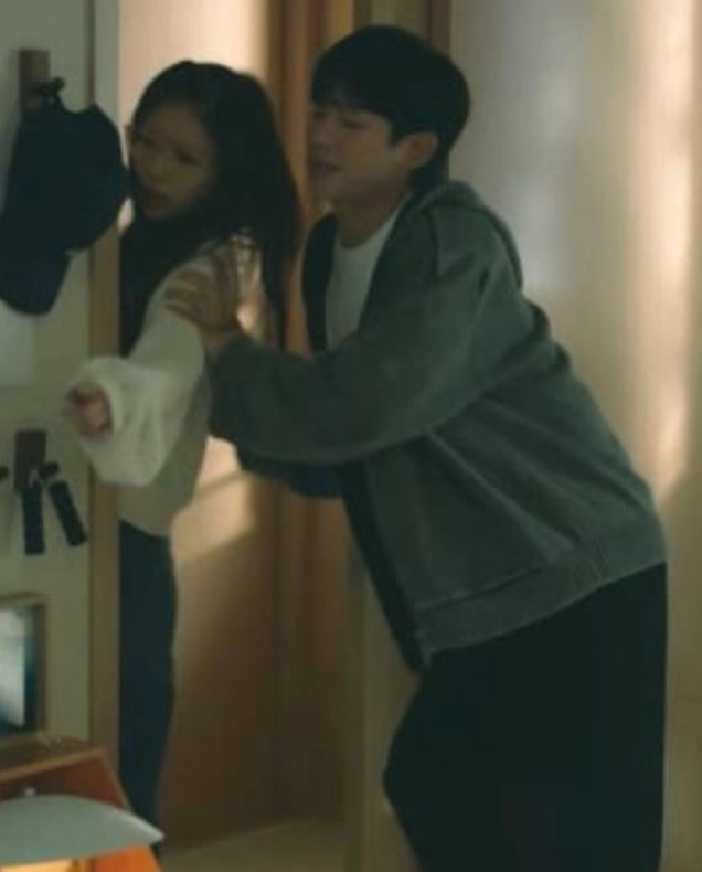 Grey Hooded Oversized Jacket Choi Seung Hyo Love Next Door