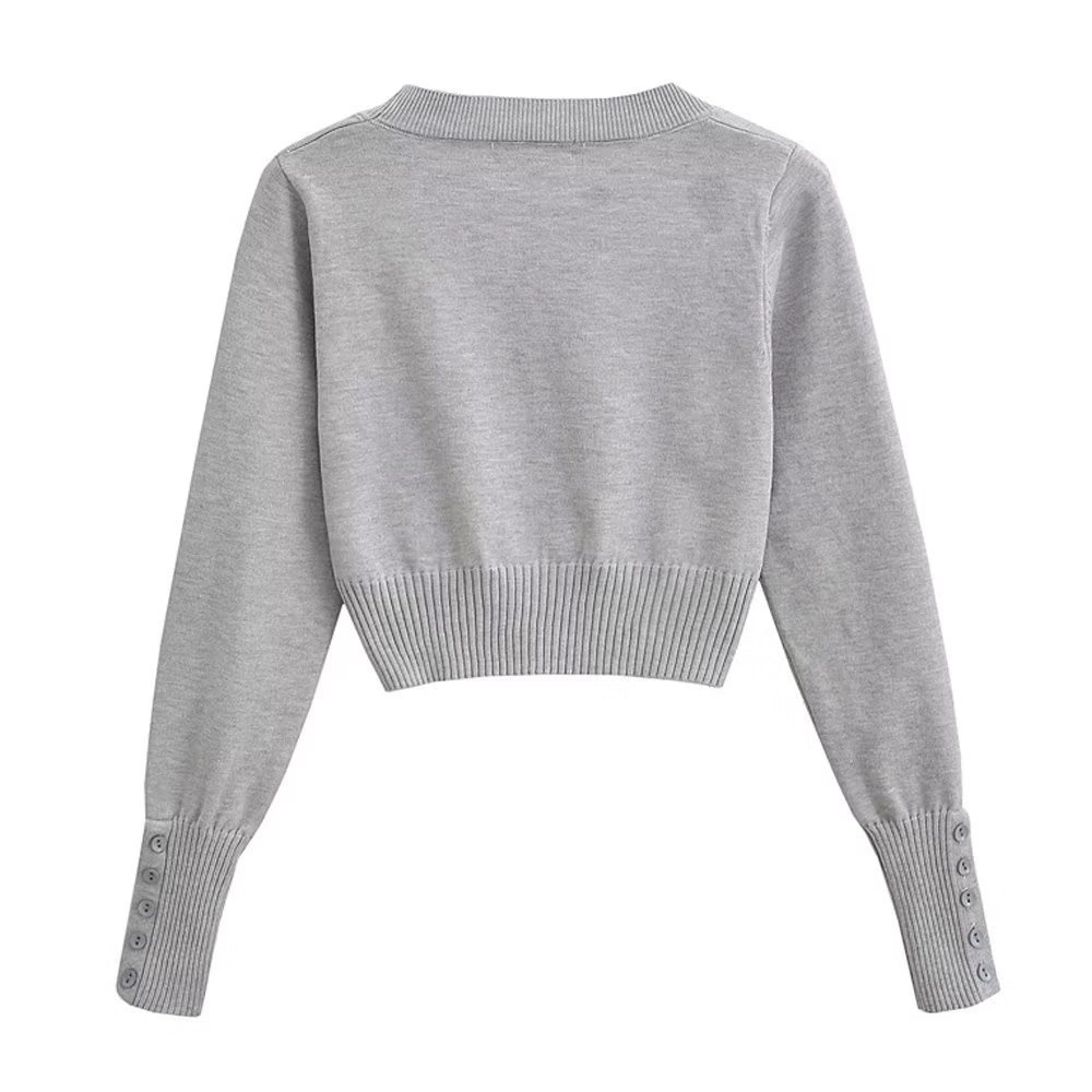 Grey Long Sleeve Top And Skirt Set | Lisa - BlackPink - Fashion Chingu