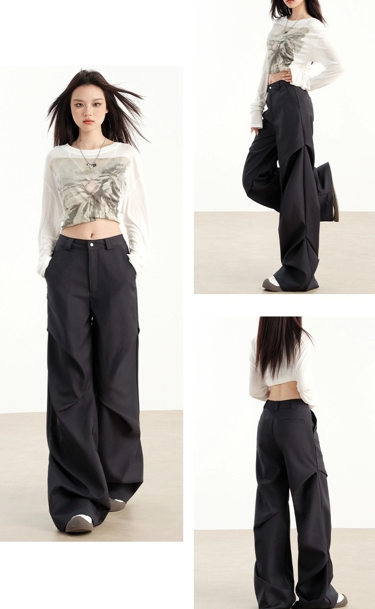 Grey Pleated Wide Leg Trousers | J-Hope - BTS - Fashion Chingu