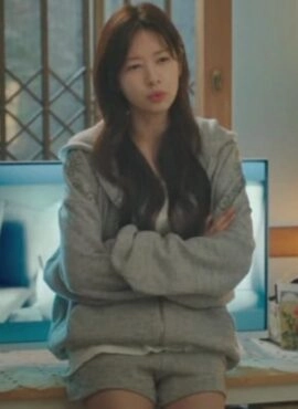 Grey Riveted Sweat Shorts | Bae Seok Ryu – Love Next Door