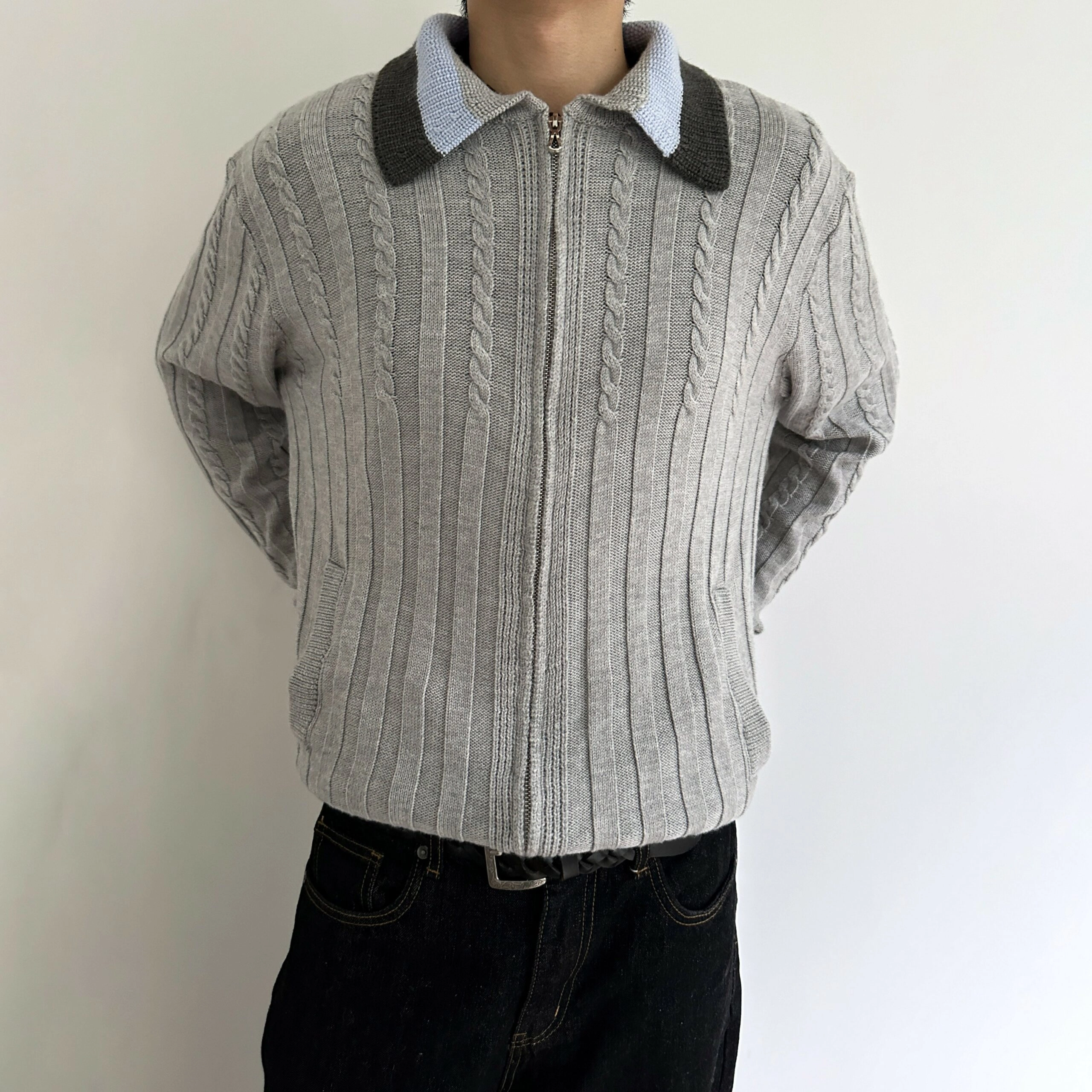 【COSYHARU】Build stripe collar cardigan SAILOR COLLARED CARDIGAN – CRUSH Collection
